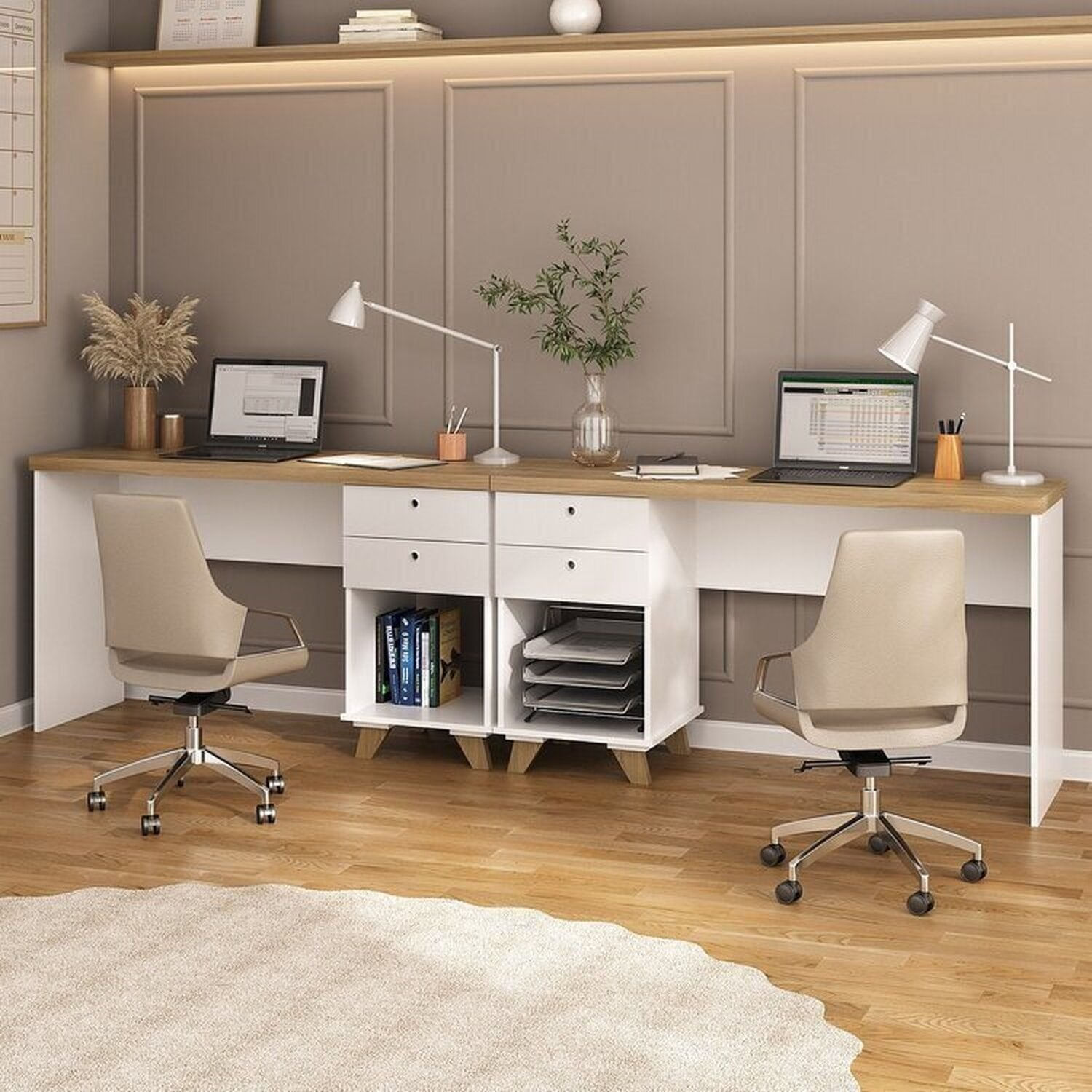 Estação de Trabalho Plataforma: Otimizando o Home Office para Duas Pessoas