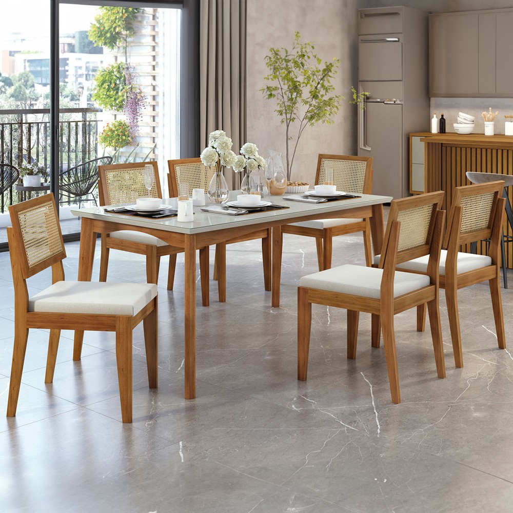 mesa de jantar 6 lugares moderna retangular