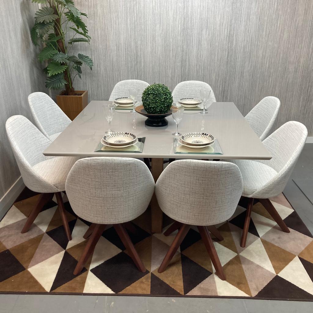 mesa de jantar 8 lugares dourada