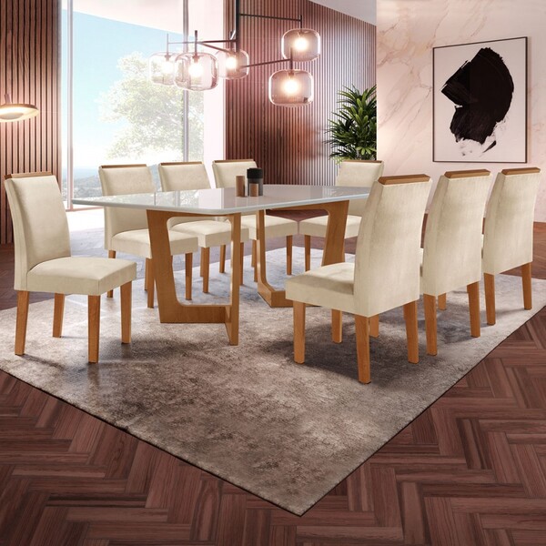 mesa de jantar 8 lugares extensível