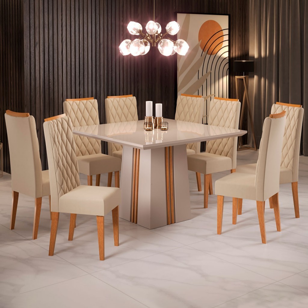 mesa de jantar 8 lugares design exclusivo
