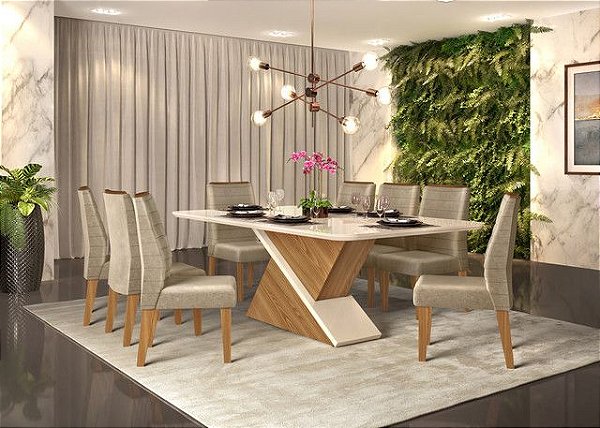 mesa de jantar 8 lugares aço inox
