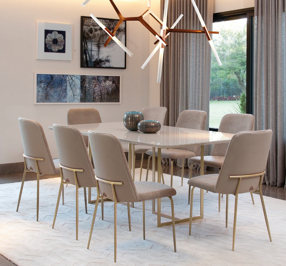 conjunto mesa de jantar 8 lugares luxo