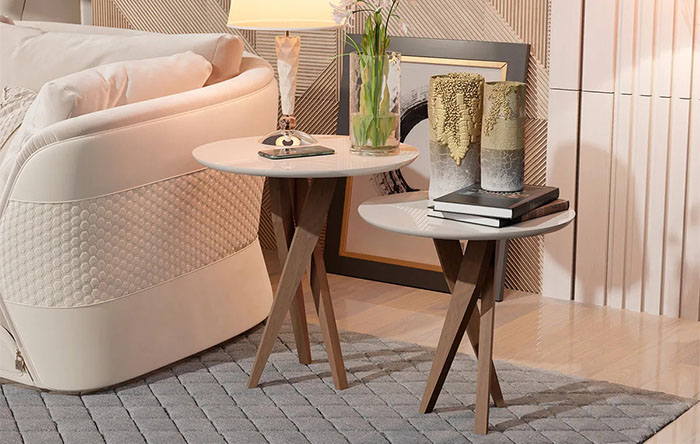 ideias de mesa lateral para sala pequena