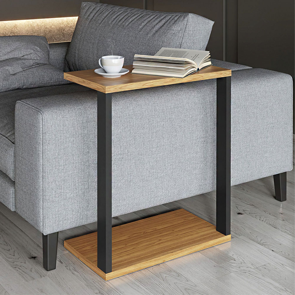 mesa lateral industrial com gaveta