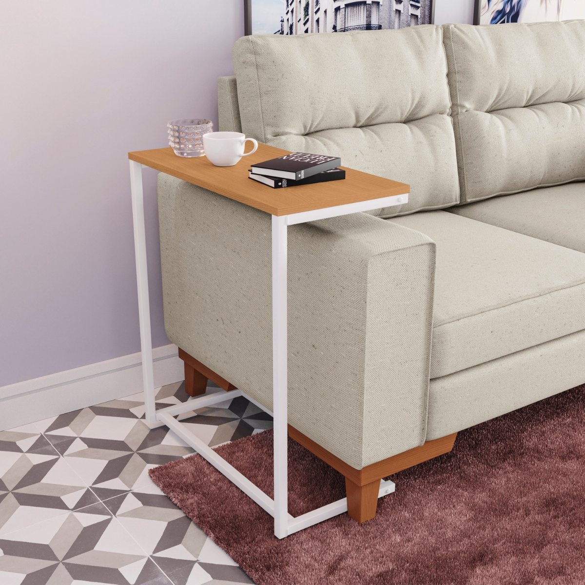 Mesa lateral moderna para sofá