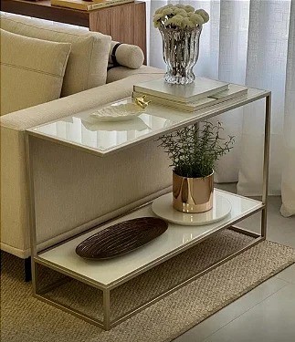 Mesa lateral de sofá quadrada