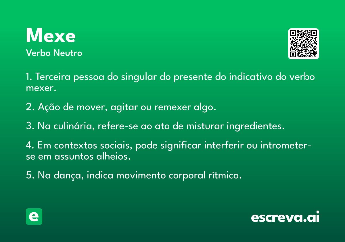 1. Mexer ou Mecher: Guia Definitivo da Ortografia Correta
2. A Conjugação Completa do Verbo Mexer em Português
3. 'Mexe': Tudo Sobre a Colaboração de Pabllo Vittar e NMIXX
4. Desvendando os Múltiplos Significados de 'Mexe' na Língua Portuguesa
5. Expressões Populares com 'Mexe': De 'Mexe-mexe' a 'Se Mexer'