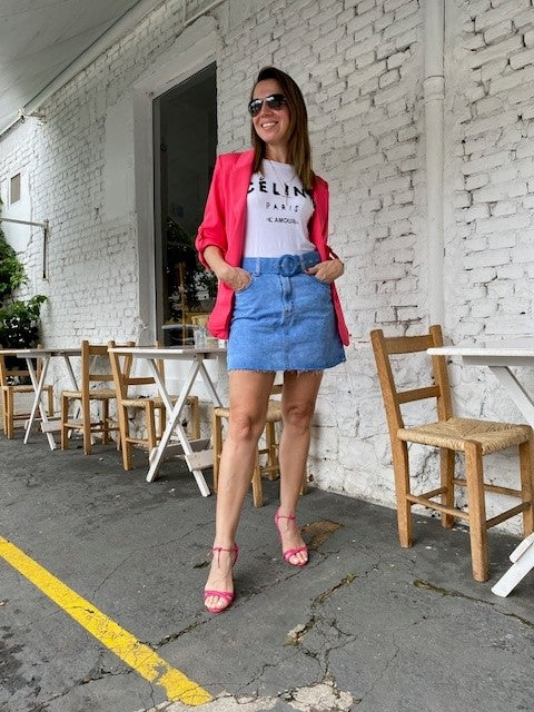 Mini saia jeans preta