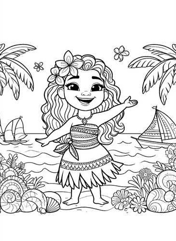 Moana para pintar
