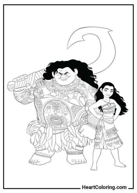 livro de colorir Moana