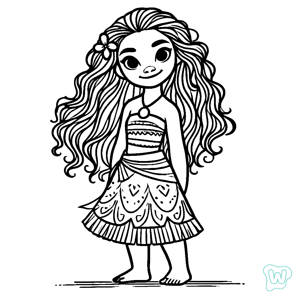 Moana e Maui para colorir