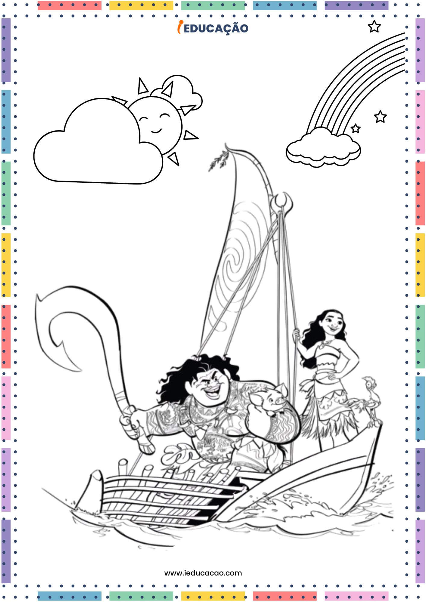 lápis de cor para colorir Moana
