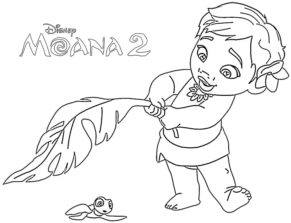 moana e o oceano para colorir