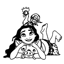 moana bebê para colorir