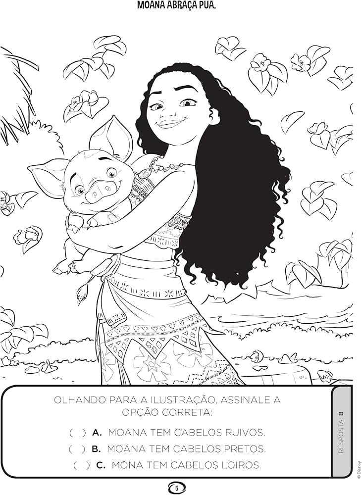 moana e o oceano para colorir