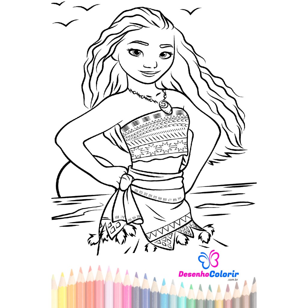 como desenhar moana passo a passo