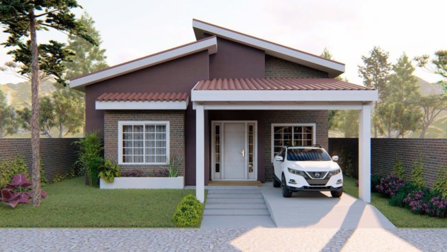 fachada moderna casa com garagem