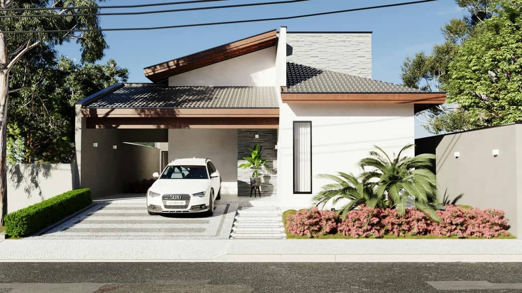 fachada de casa simples com portão