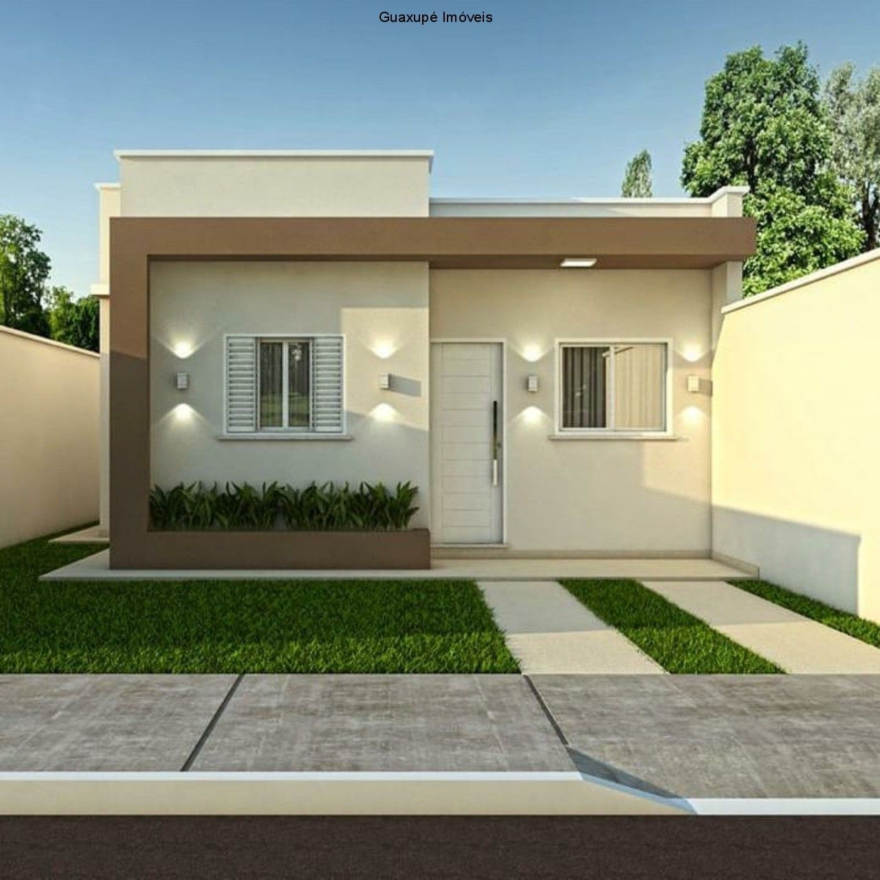 fachada de casa simples com garagem