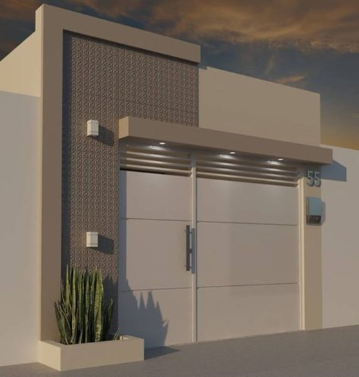 fachada de casa simples com madeira