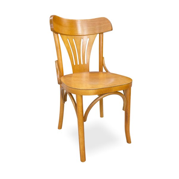 cadeiras de madeira rústica com estofado linho