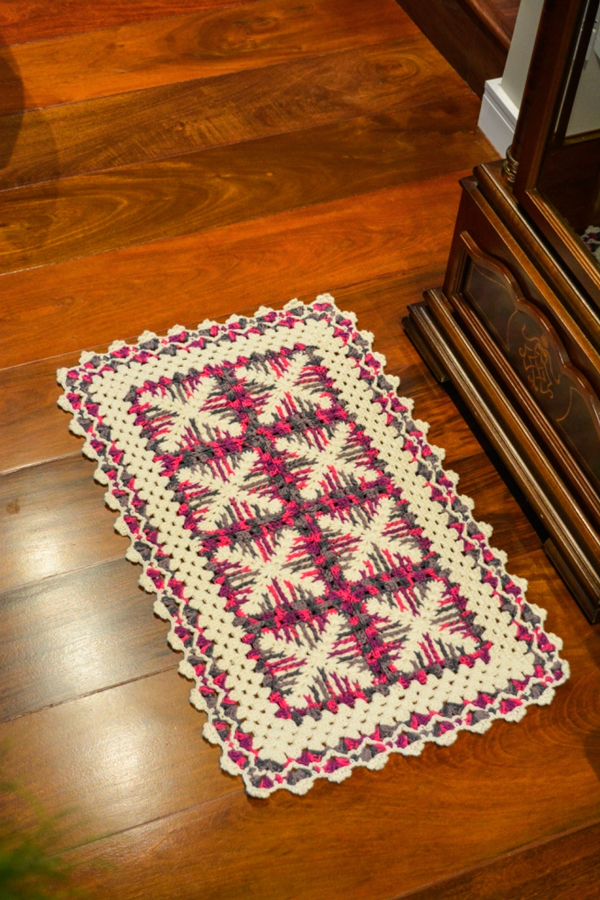 tapetes de crochê com texturas