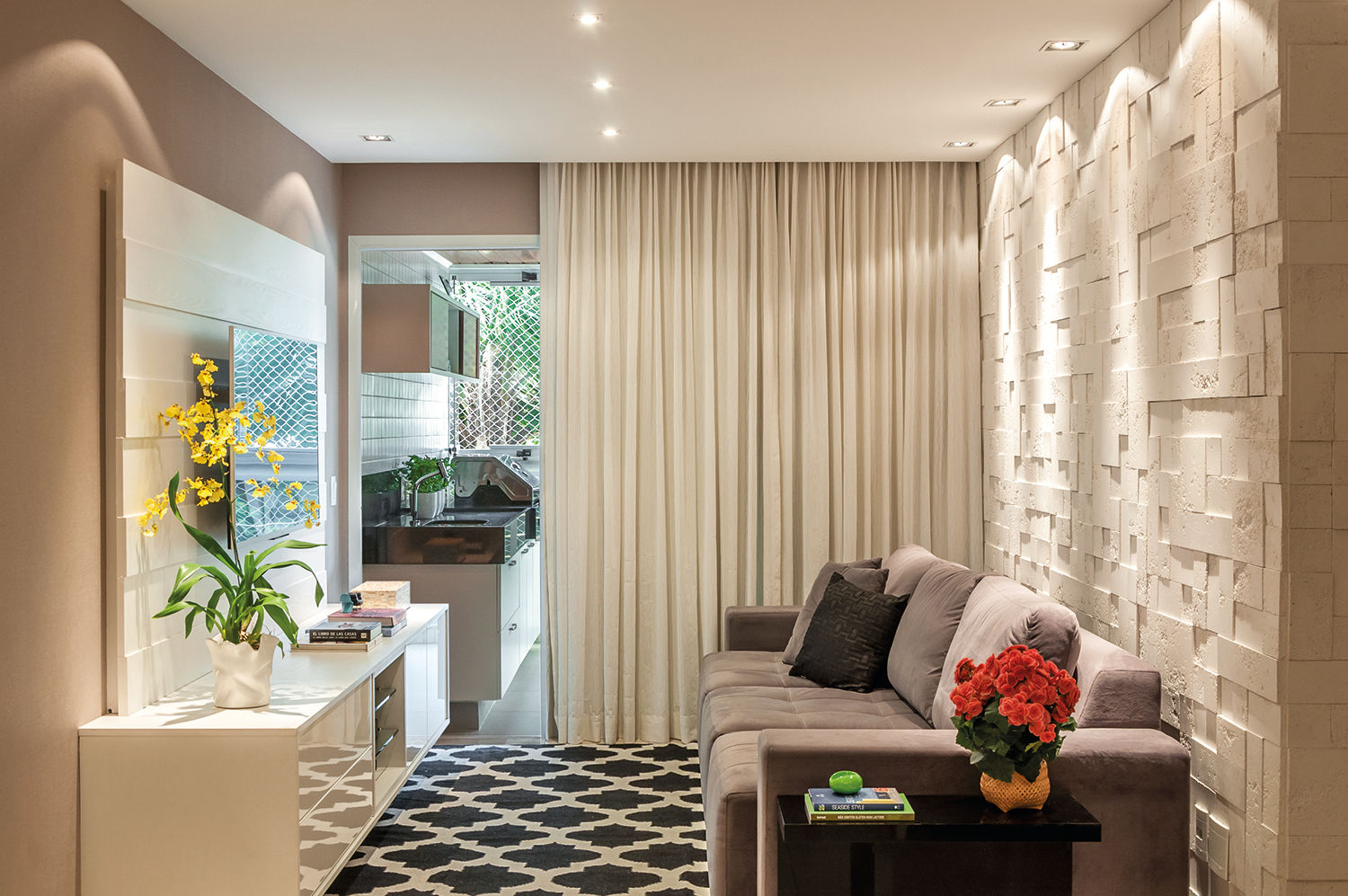 teto de gesso com cortineiro