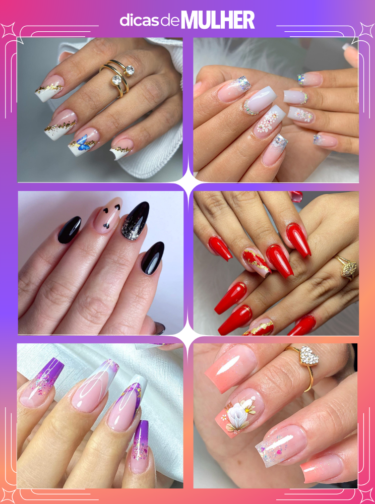 ideias de unhas decoradas simples e bonitas