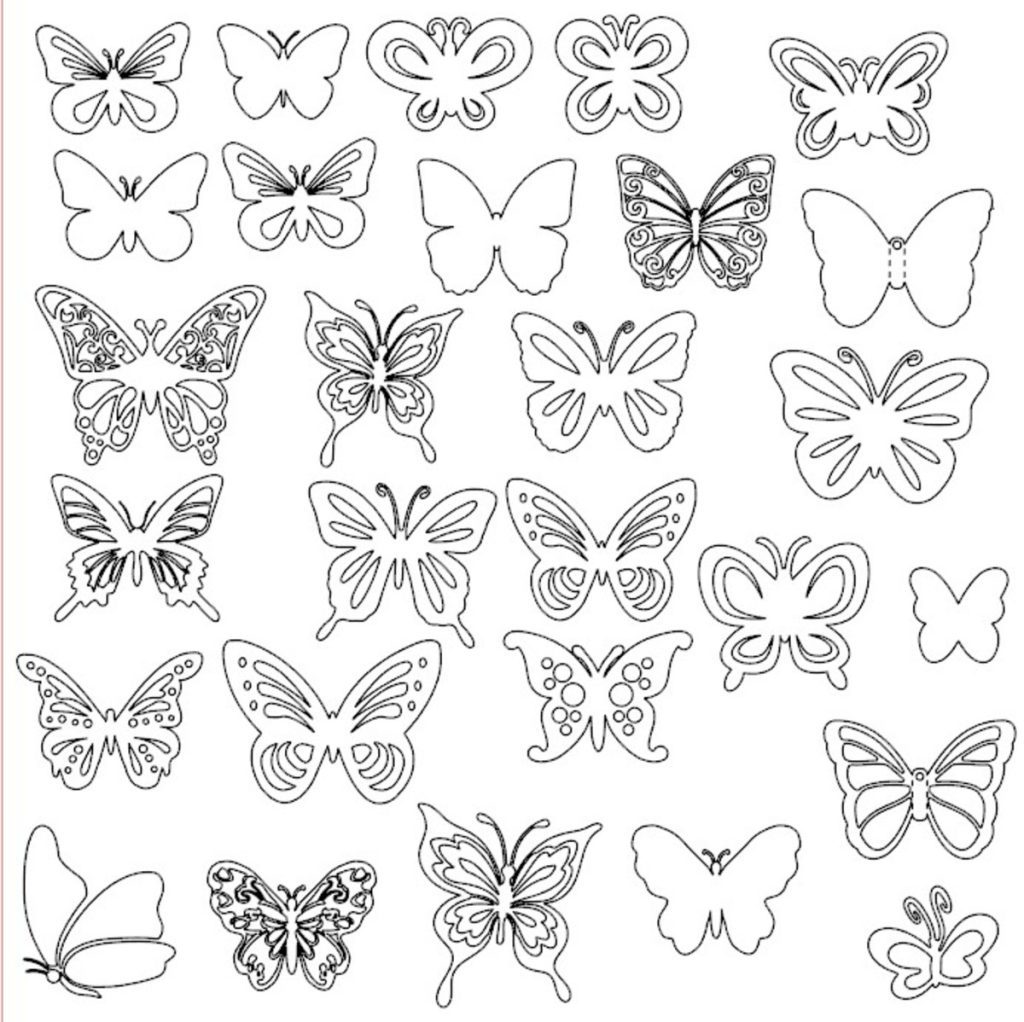 molde borboleta pequeno para imprimir