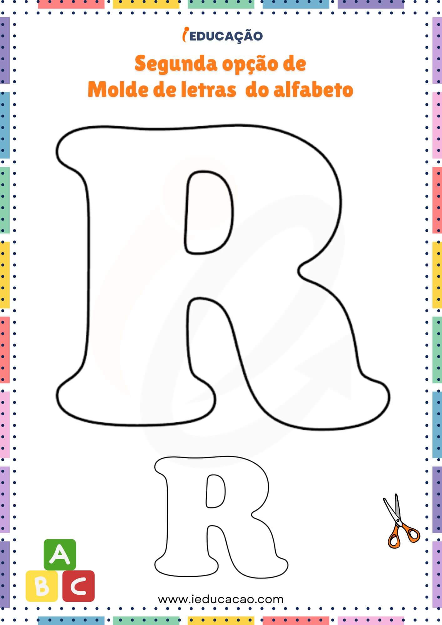 molde letra R para imprimir