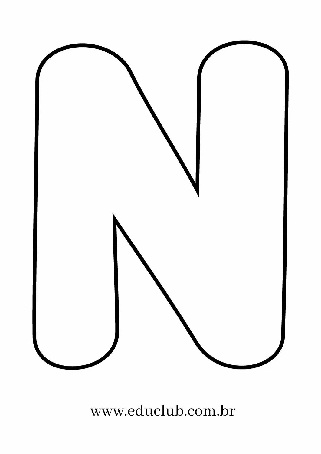 molde letra N para imprimir