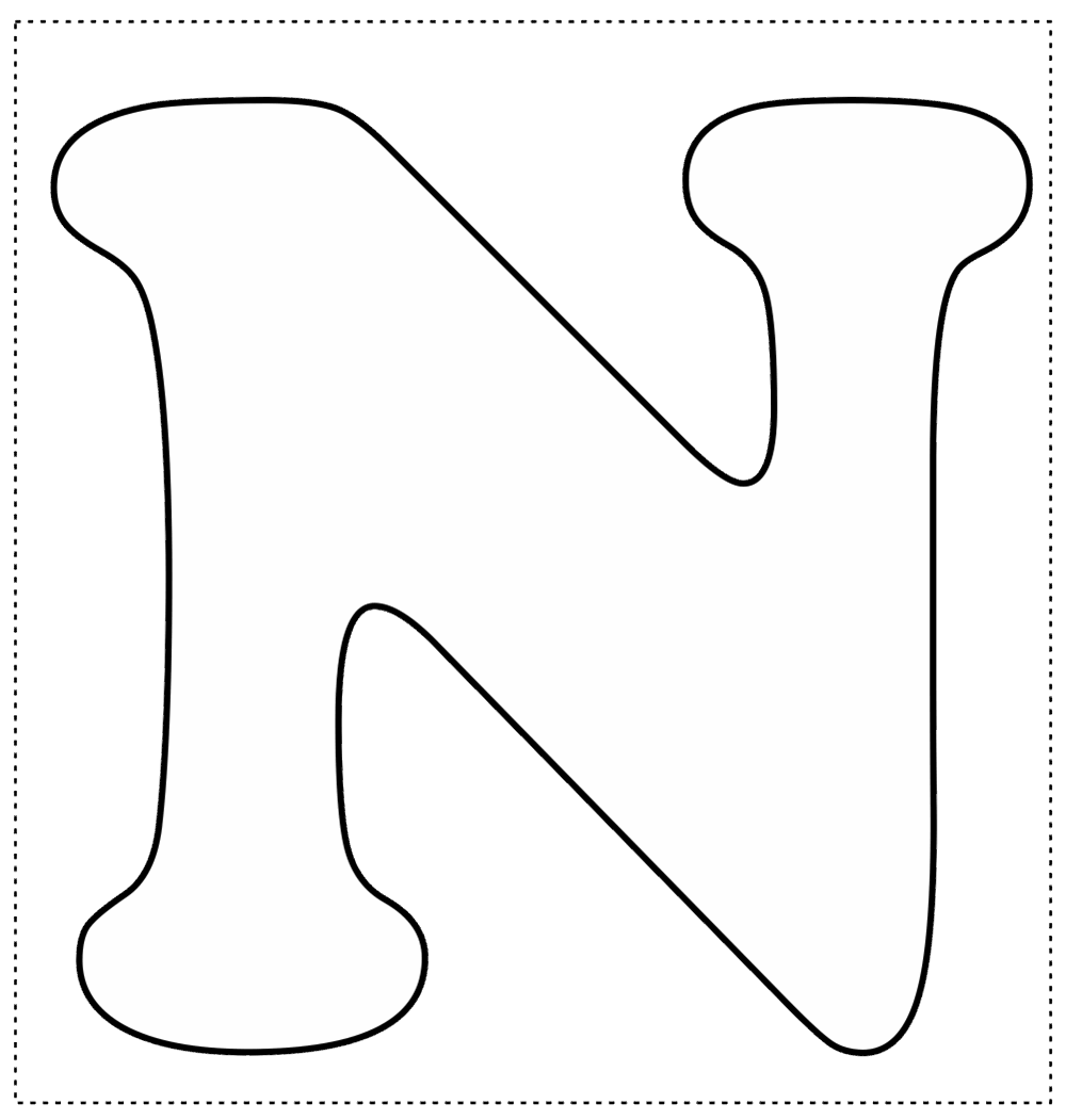 molde letra N para colorir