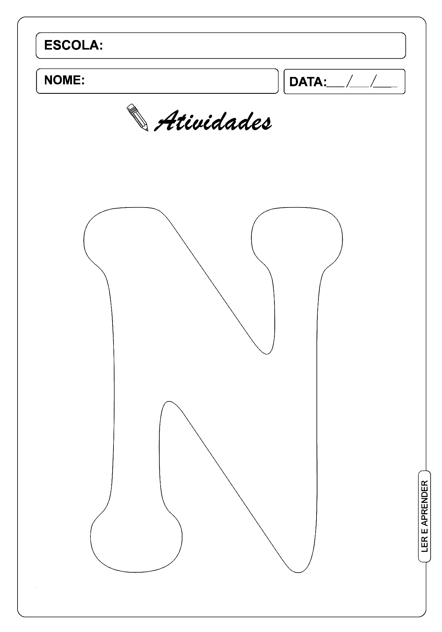 molde letra N fonte Cooper