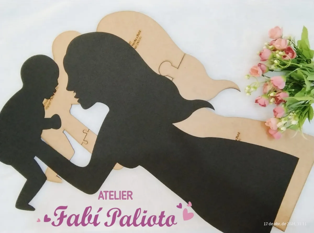 Molde de coração mãe e filho