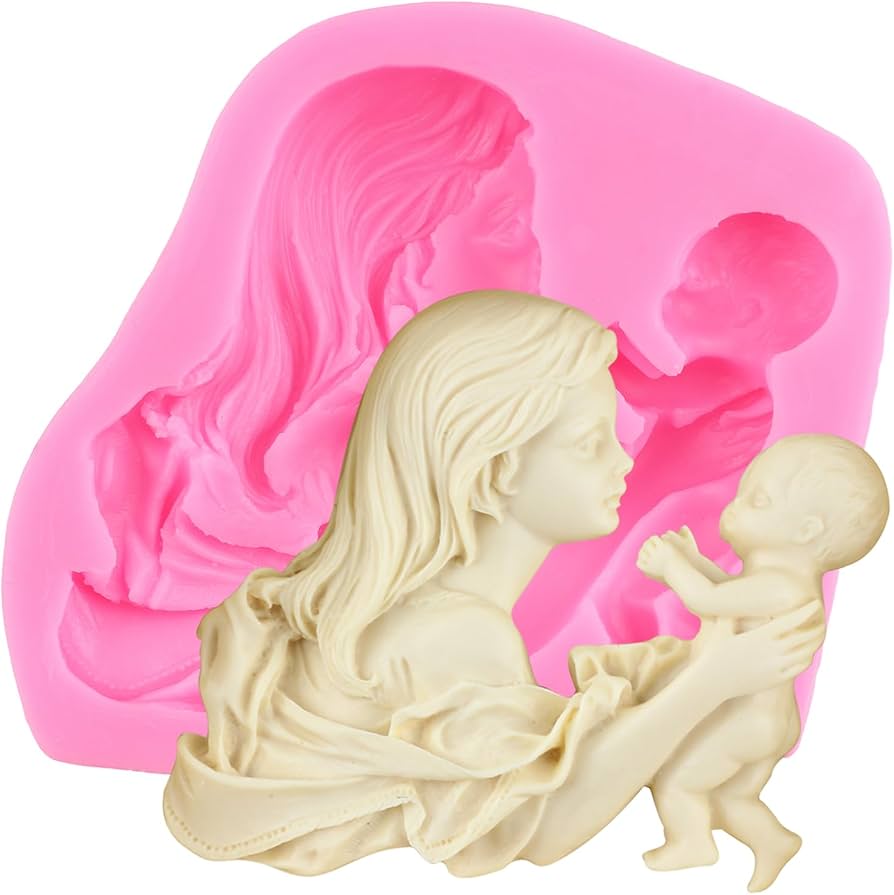 Molde de silhueta mãe e filho
