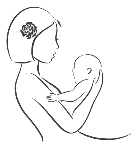 Molde mãe e filho para bordado