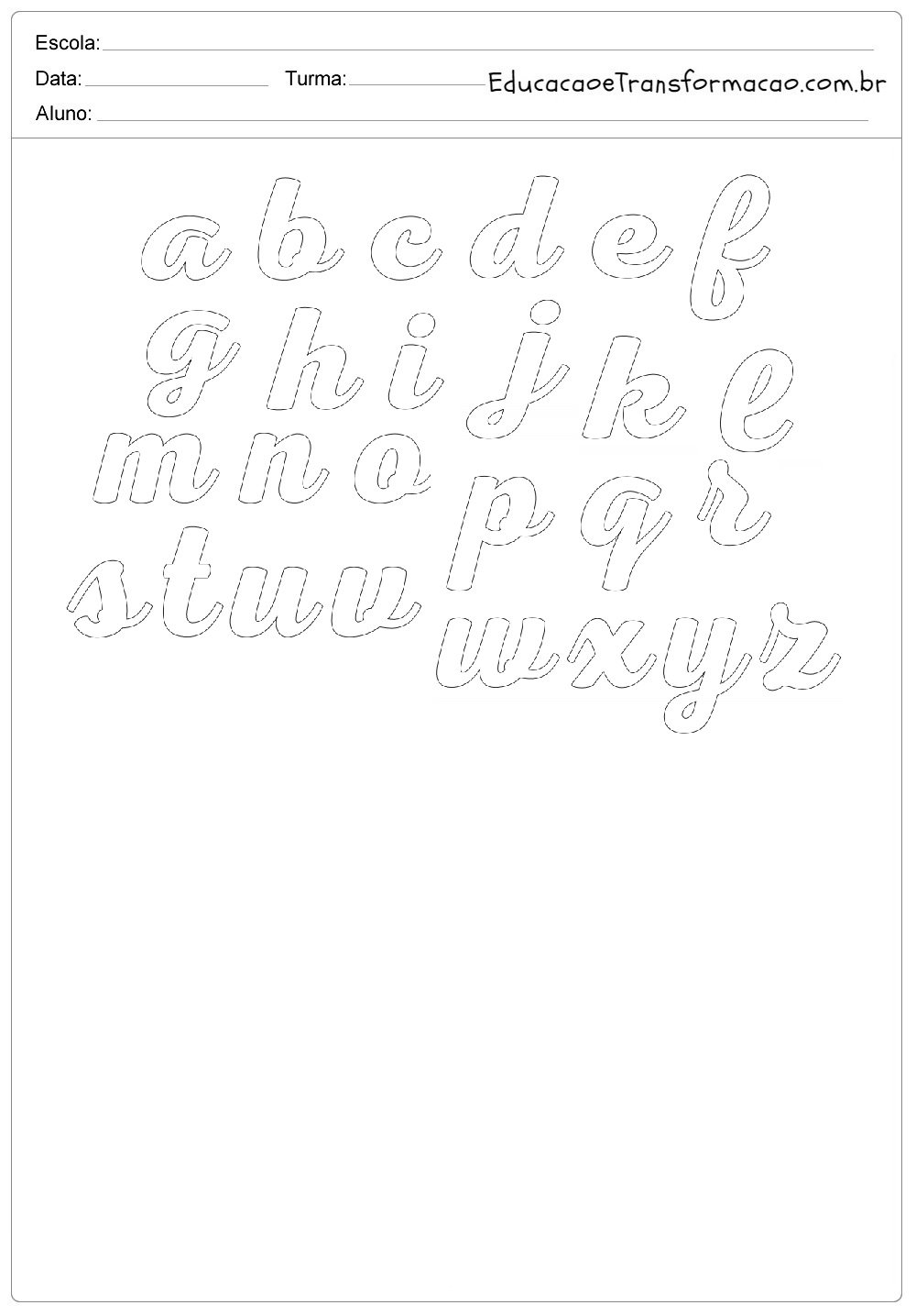 letras cursivas maiúsculas para imprimir