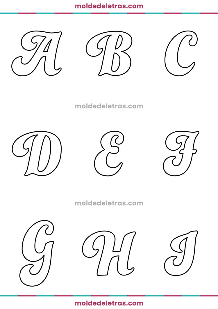 letras cursivas maiúsculas para imprimir