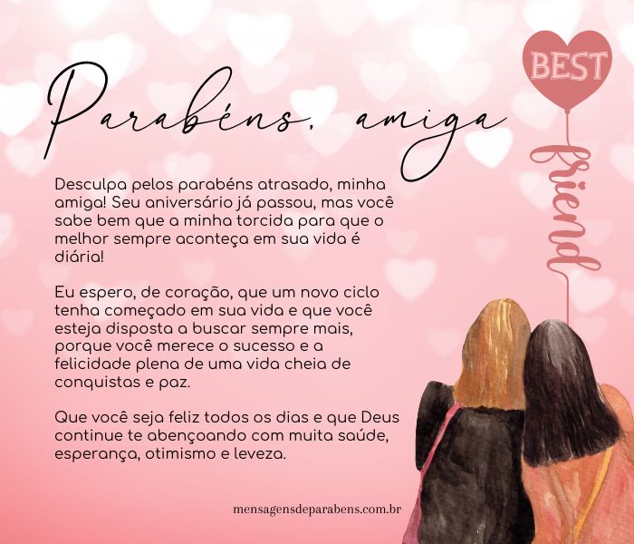 mensagem de aniversário para amiga que mora longe