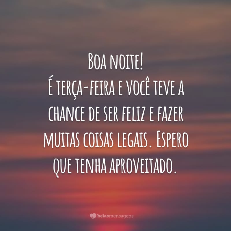 frase de boa noite para terça-feira com paz