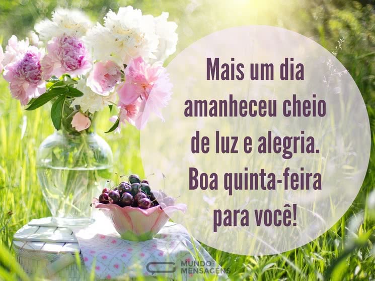 mensagens curtas bom dia quinta