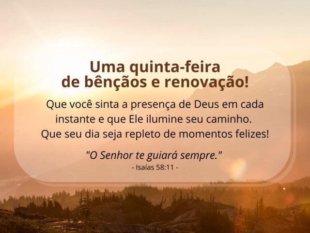 pensamentos de bom dia quinta-feira
