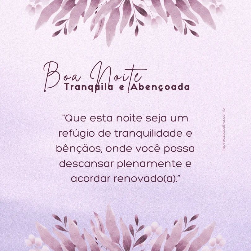 noite tranquila boa noite