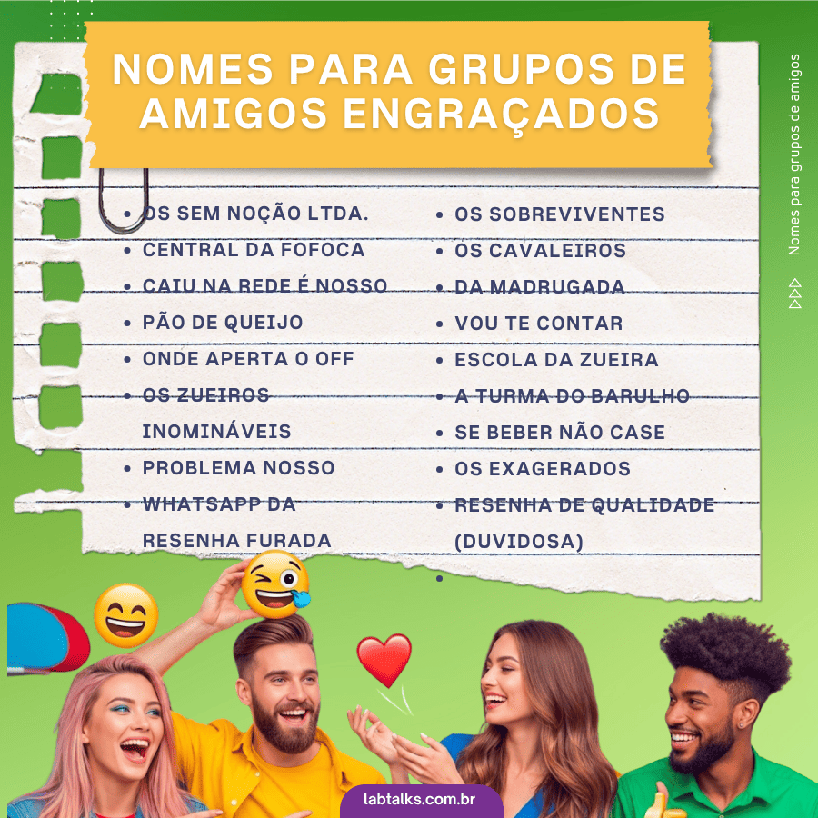 nomes de grupos de amigos