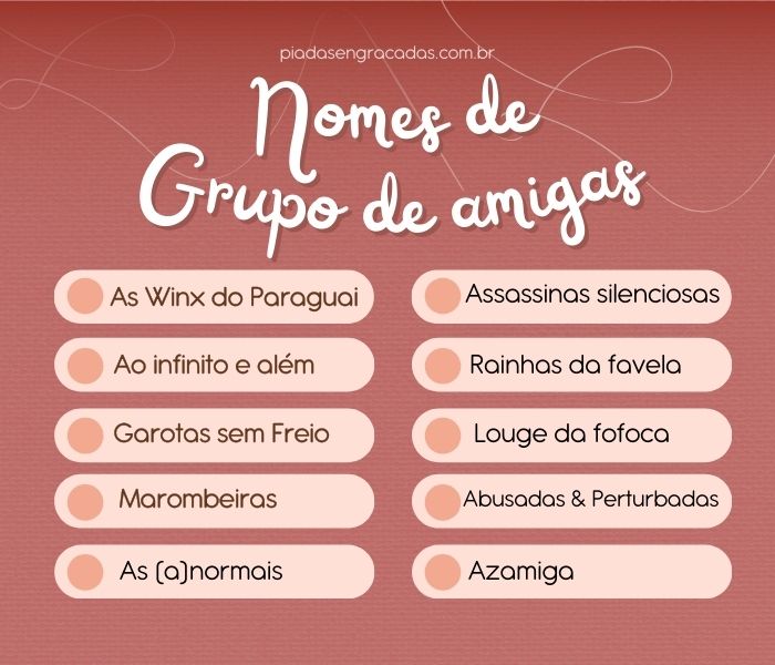 nomes de grupos de amigos