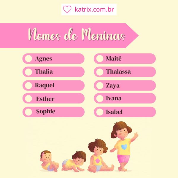 significado de nomes para menina