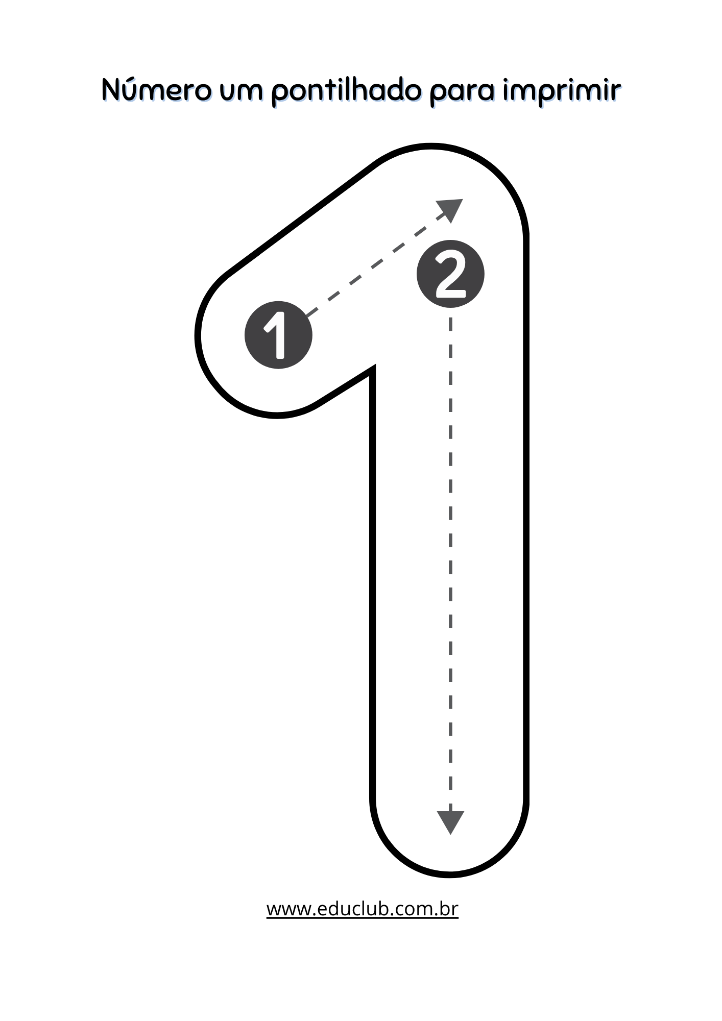 molde numero 1 vazado para colorir