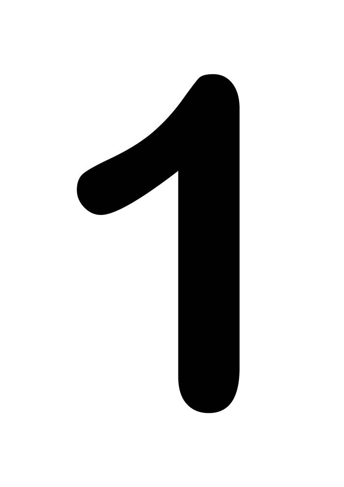 numero 1 para imprimir em tamanho grande