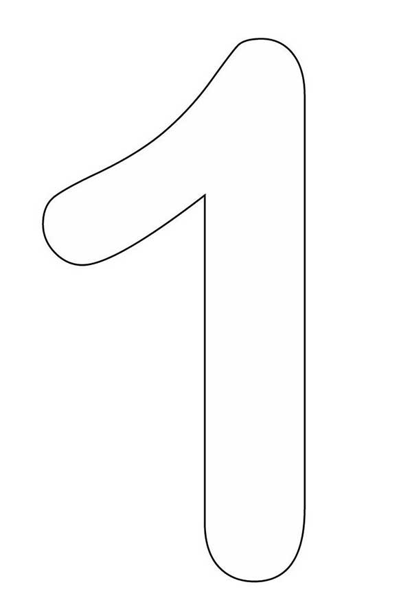 molde numero 1 vazado para colorir